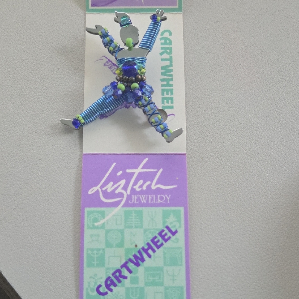 Liztech Artisan Cartwheel Jewelry Pin - RARE - Signed 2007